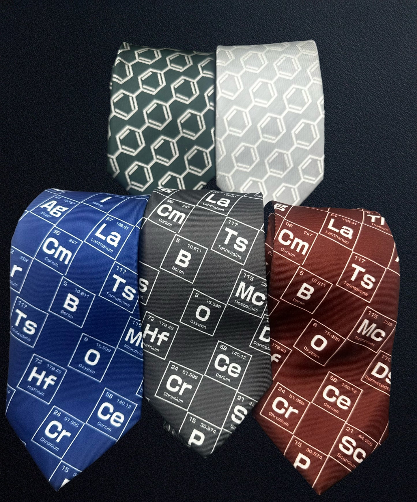 【NEW】GENKILABOオリジナルネクタイ（元素周期表・ベンゼン環）(単品)