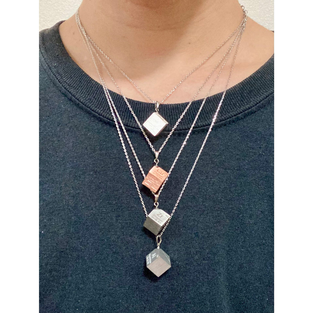 元素キューブネックレス【選べる8元素｜正面or斜め｜2サイズ（40cm～45cm or 50cm～55cm）】